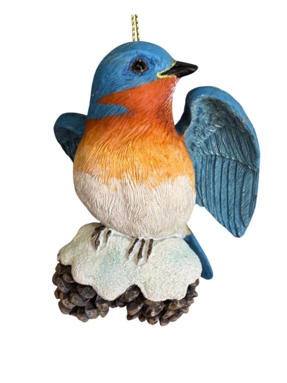 Danbury Mint Bluebird Hanging Ornament Multicolor Resin Textured - Picture 2 of 7